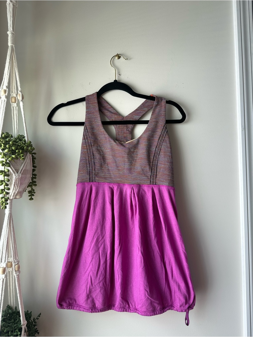lululemon athletica Two-Tone Racerback Tank Top in Heather Gray and Bright Pink
